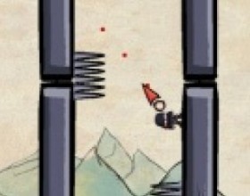 The Ninja Game - Your task is to jump around using your ninja skills, collect Ninja coins, avoid rockets and other dangerous obstacles to reach the exit portal in each level. Use Mouse to aim and jump. Click while you're in the air to throw knives.