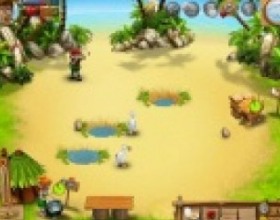 Youda Survivor - Your task is to travel around the island, fight against pirates, protect an entire tribe, survive and find your way back home. Follow first game instructions to learn how to play. Get extra points, bonuses and upgrades to prepare food and build objects easier. Use mouse to control the game.