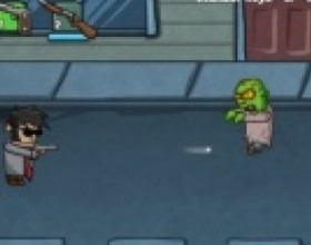 Zombie Situation - Your mission is simple - just kill all zombies that are trying to attack you. Earn money and upgrade your hero with new weapons and increase your defence wall! Use Arrow keys Up and Down to move, press Space to Shoot.