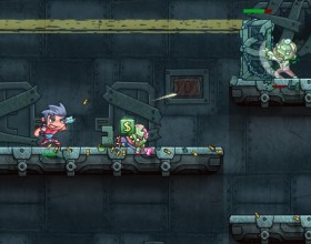 Zombinsanity - Fight against endless waves of zombies. You're situated inside some space station full of zombies. It will be hard to survive but we believe in you! Take your gun and smash all zombies. Pick up different items and weapons that zombies leave after death.