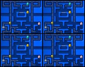 This game is called Anti-Pacman, which means that it’s contrary to Pacman game. You control the ghosts and your goal is to catch Pacman before he eats all the dots. Some rules are different from the original game. If Pacman eats a ghosts, it doesn’t appear again, but dies forever. If you lose all your ghosts, you fail the level.