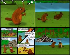 Your task is to control your beaver and fight against other beavers to protect your home. Earn upgrade points and use them to buy spells, weapons and other items. Use Arrows to move around. Use A to attack, S to attack heavily, D to defend. Use 1-6 numbers for special attacks.