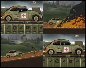 This is a car driving game over front lines in World War 2. Your task is to deliver different stuff from one place to another to heal your soldiers. Upgrade your vehicle all the time when you have money to drive further and further.