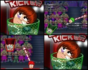 Another Justin Beiber's kicking game. This time your task is to get his coloured heads to the corresponding trash bin. Kick him as hard as you can in the face. Use Mouse to aim, set power and kick the head.