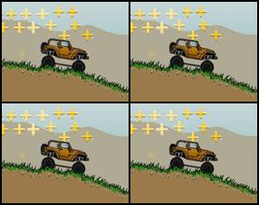 You drive an off-road jeep and your goal is to get to the checkpoint as fast as possible while going through challenging terrains, collecting gold crosses and performing jaw-dropping aerial stunts. Be sure not to forget to use your nitro booster (press Shift)! Use arrow keys to move your jeep.