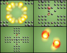You have to to clear all bombs from screen to pass to the next level. In the beginning you have a field of bombs, TNT and few more bombs to place around. Click on Start button to start chain reaction. Use mouse to place explosives and other items on the screen!
