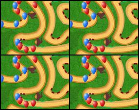 Jauna daļa šai spēlei, daudz vairāk torņu un patiešām labas kartes. Apturi jebkurus balonus no izbēgšanas no šīs puzzles. Tāpēc būvē balonus spridzinošus torņus. Uzlabo tos. Jāstrādā tikai ar peli šajā spēlē.