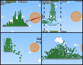 As previously in Blosics Game, you should shoot your ball in order to remove required number of green blocks from the screen. You can choose your shooting ball, but the bigger the ball, the more points it will cost you. Use Mouse to set direction and shoot the ball from orange circle.