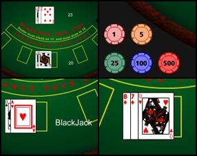 Blackjack is the most popular casino card game in the world, and for a very good reason - blackjack offers many advantages to the player that the majority of casino games don't. Gain 21 point by collecting cards to beat the Dealer and win some money.