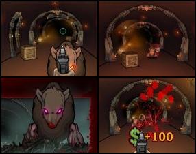 Your aim is to reach the exit door in each of the levels. But there are a lots of monsters that will attack you. Fight against them and don't let them eat your face. Shoot also the boxes to find useful equipment. Earn money and buy upgrades. Use Mouse to aim and fire. Switch weapons with number keys.