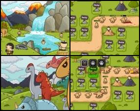 In this tower defense game you have to fight against incoming dinosaur waves. Place your towers on desired places and protect your base. Earn gold and use it to buy new towers and upgrade existing ones. Use Mouse to play.