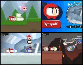 In this funny game you have to guide a Dynapuff through different levels and collect marbles. Use collected marbles to upgrade it's abilities to perform better in the race. Click your mouse to jump or press Up arrow.