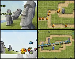 The famous stone heads on Easter Island are being ravaged by mystical creatures from another dimension! It's up to you to defend your island to the very last head. Use stone head towers, the power of a volcano and many other towers. All info about each stone head tower is provided in the game. Use mouse to control the game.