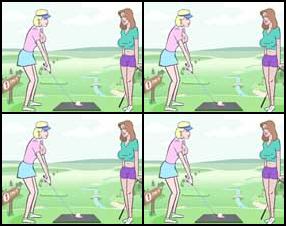 Zwei sexy Girls spielen Golf. Eines von ihnen trifft einen Mann mit dem Golfball zwischen den Beinen. Er geht zu Boden und hält sich den Schwanz. Das Mädchen kniet sich neben ihn, um seinen Schwanz zu massieren, aber die Schmerzen sind eigentlich woanders.