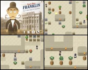 Mr. Franklin is the main local Banker. Once upon a time he decided to go to the work a bit earlier. He noticed that bank is full with thieves and the money is even falling out of their bags. Your task is to stop them and collect and bring all money back in safe. Use Arrow keys to move. Press Ctrl + Arrow key to change direction. Press Space to throw the bomb. Use R to restart level, L to go back to levels map.