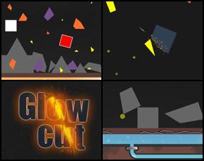 In this physics game you have to cut the falling shapes to smaller yellow pieces to them melt down. Click and drag your mouse and then release to cut the shape. Don't cut the dark ones, Red shapes are bombs - they can clear the frozen shapes. White shapes can bring you bonuses.