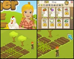 Here's a brand new farm simulation specially for you. Your task is to play as farmer and manage your farm. Plant crops and trees, buy and grow animals, increase your profits and get all achievements. Use mouse to control the game.
