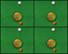 You have to hit the running looser with the white ball. You have ten shoots per one looser after that you are the looser. You can move the white ball by pulling out of it the black rubber. When you release your mouse button the ball will go in the opposite to rubbers direction.