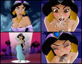 Dieses Spiel ist eine Parodie auf Aladdin und Jasmine. Im Großen und Ganzen siehst du nicht, zu wem der Schwanz gehört, den sie lutschen wird, aber tun wir mal so, als ob es seiner wäre. Du kannst einige Handlungen wie Streicheln, Lecken und dann Saugen des Schwanzes steuern. Wenn Jasmine mehr Gas gibt, erscheint eine Option zum Abspritzen und du verzierst ihr Gesicht mit hübschen Spermatropfen.