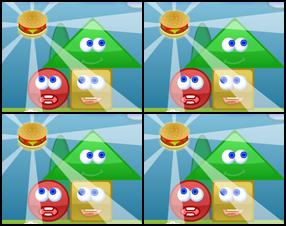 Your mission is to feed Hungry Shapes to reach that all shapes are satisfied and remain on screen. Green shapes are not hungry so you don't have to feed them. Red shapes are hungry and you have to feed them with two hamburgers. Click to release shapes.