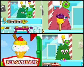 Your task in this ice cream serving game is to make satisfy your customers by selling ice cream as fast as you can. Earn money needed to proceed to the next day. Look at the customers order and drag ingredients with your mouse to build the ice scream in the stack.