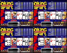 In this video poker game you can imagine yourself in some casino, standing in front of slot machine, spending your cash and winning biggest jackpots. Use mouse to control this game. On the top of the screen you can see basic payout combination.