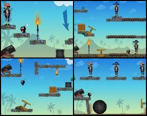 This game differs from all cannon puzzle games, this time your cannon is broken. You must guide your bombs to the targets by yourself to pass the level. Use Arrow keys to control the bomb, jump through fire and run to your target.