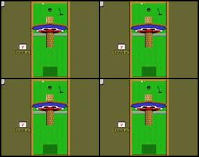 In this game you have to putt a golf ball into a hole using as less moves as possible. To aim your ball, move the mouse away from the direction you wish to shoot. A line composed of yellow dots will show you witch direction the ball is going to roll. The longer the line is, the more powerful your shot will be. Once you have your shot aimed click the left button on your mouse to shoot the ball.