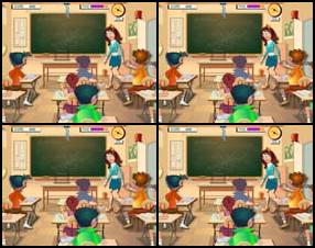 Click on objects around the classroom to make events happen. Some events can be triggered by clicking on two different objects one after the other – these events are called combos. Refer to the hint system in the game for details on the combos. Hint – timing is very important if you want to hit a combo.