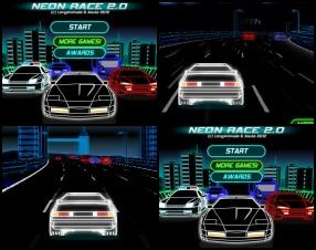 This game can really become addiction to you. Regular racing game improved with neon glowing cars and buildings. For each race you'll earn some money to buy upgrades. Use W A S D or Arrows to drive. Press X or C to use turbo.