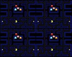Guide Pacman around the maze and eat all the little white dots whilst avoiding those nasty ghosts. If you eat a Power Pill, you can eat the ghosts! Occasionally, a fruit appears which gives you a bonus score when eaten. Enough talk – let’s get munching!