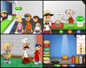 Here comes something new to all of you who enjoyed Papa's Pizzeria game. Now you have to manage Papa Louie's burger shop. Take orders, grill meat, add all ingredients and bring it back to clients in order to receive money and progress the game. Use earned money to upgrade your burger shop. Use Mouse to control the game.