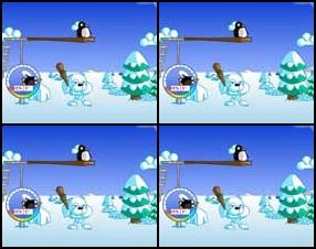 In this game you must help a penguin and a bear to show perfect results in a baseball training by clicking on a penguin, dragging your mouse to select an angle and power an then releasing it. You are free to choose one of three available game modes.