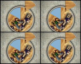 Place pieces of pictures in a pie shaped dish in this puzzle game to complete the image! Try to complete the puzzle in timed mode to get the pic. Use mouse to control the game. There are many well known characters on puzzle pictures. Do You remember them all?