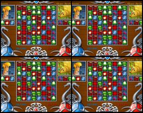 Combination RPG and Puzzle Game. Can you help Young Kaven overcome the dangers of the road? Use YOUR MOUSE to select cities on your map. In the battle mode click on shapes to move them to adjacent squares. Choose spells to defeat monsters. When confronting opponents, check the screen carefully for their strengths and weaknesses.