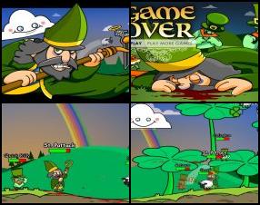 You play as St. Pattack and have to fight in several Irish themed environments against snakes, leprechauns and other Irish evil forces. Collect gold to advance to the next level. Use the arrows to move. Press A to attack, S for special, tap forward arrow twice to perform a dash attack and Down button twice to drop down ledges.