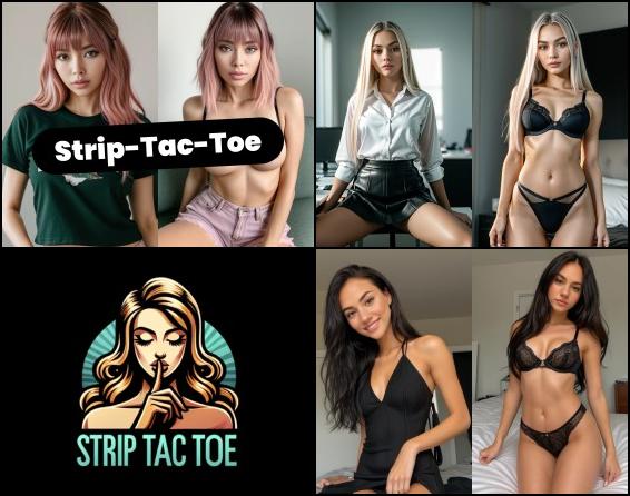 Strip Tac Toe is a thrilling and sexy twist on the classic game of tic-tac-toe, where the stakes are higher and the fun is spicier. Your goal is to strategically outsmart your opponent to create a row of three like symbols. Embrace the excitement, take risks, and enjoy the anticipation as each move brings you closer to a tantalizing reward – a more revealing look at the seductive models that make the game even more thrilling!