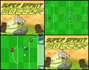 This game is similar to Slide Socker game on AppStore for iPhone. Your task is to push the ball in to the goal. To do that you have to kick the ball time by time and avoid opposite team players. Use your mouse to control the game.