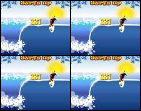 Surf the waves, pull off cool tricks and avoid the nasties – especially those big fish! Use the LEFT and RIGHT arrow keys to control your surfer using the SPACEBAR to run quicker. Score points by jumping high off the wave and spinning in the air. If you can jump very close to the edge of the pipe then you can score heaps more points – get too close and splash! Good luck dude!