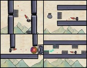 Your task is to jump around using your ninja skills, collect Ninja coins, avoid rockets and other dangerous obstacles to reach the exit portal in each level. Use Mouse to aim and jump. Click while you're in the air to throw knives.