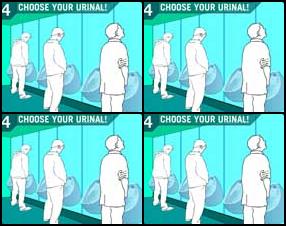 Choose the urinal where to stand. Think like in reality. Use your mouse to control the game. Good Luck!