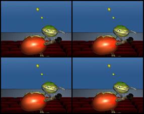 Try to beat green tomato by shooting it with Your red tomatoes. Move quick to avoid getting hurt. Use arrow keys to move left and right. Hit Space button to throw Your tomatoes. Beat Your opponent and pass to next level.
