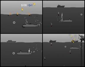 You're in the submarine and your task is to protect your side by firing your torpedoes at enemy ships and subs. Every level has it's own objectives. Earn money to buy armour, speed, fuel and torpedoes upgrades. Use Arrows to move, W to shoot up, A - left, S - right.