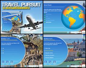 Travel Pursuit ir uz zināšanām balstīta spēle, kura aiznesīs Tevi virtuālā ceļojumā apkārt pasaulei, sagādājot Tev pa ceļam prieku un ceļojuma iespaidus. Izmanto peli, lai atbildētu uz jautājumiem pareizi cik ātri vien iespējams! Tāpat Tev ir 3 papildiespējas, lai veiklāk atbildētu uz jautājumiem.