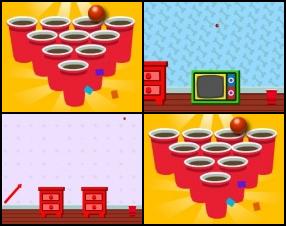 Beer pong is kinda game everyone should try to play, of course, if it's legal for your age :) Your task is to get the ball into the cup in each level. Also make your ball bounce on its way to the cup against other objects to get extra points. Use Mouse to aim, set power and throw the ball.