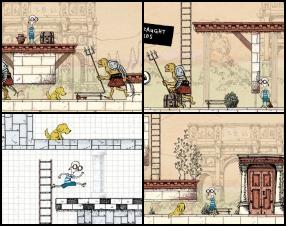 Really nice and funny game where you have to travel around the paper world, move various objects and use your dog sometimes to help you reach some objects. Use Arrow keys to move your hero. Click to send your dog to some place.