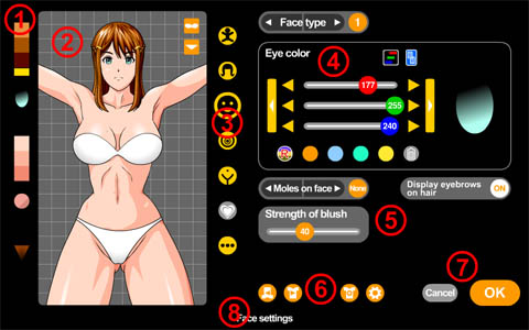 It allows you to customize the girl using various options. 