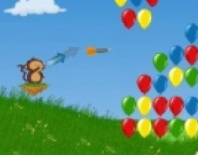 Bloons 2 - Your aim is to pop balloons and go through 8 countries with 100 new levels. Use darts to pop required number of balloons to pass the level. Be aware, there are also bad balloons wouldn't help you to reach the goal. Use Mouse to aim, set power and throw darts.