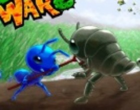 Bug War 2 - Your task is to take over all areas with your insect army and ensure your colony's survival. Use mouse to click on your colonies and drag from it in direction you want them to attack. You can click on a neutral or enemy colony to attack. Number at colony shows how many bugs you have to send in to dominate it.