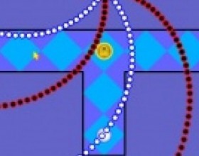 Bullet Maze - Твоя задача - переместить мяч до выхода. Чтобы начать движение кликни по своему мячу. Когда будут попадаться цветные змейки, поменяй цвет шара на тот же, что и у змейки. Для управления используй мышку.